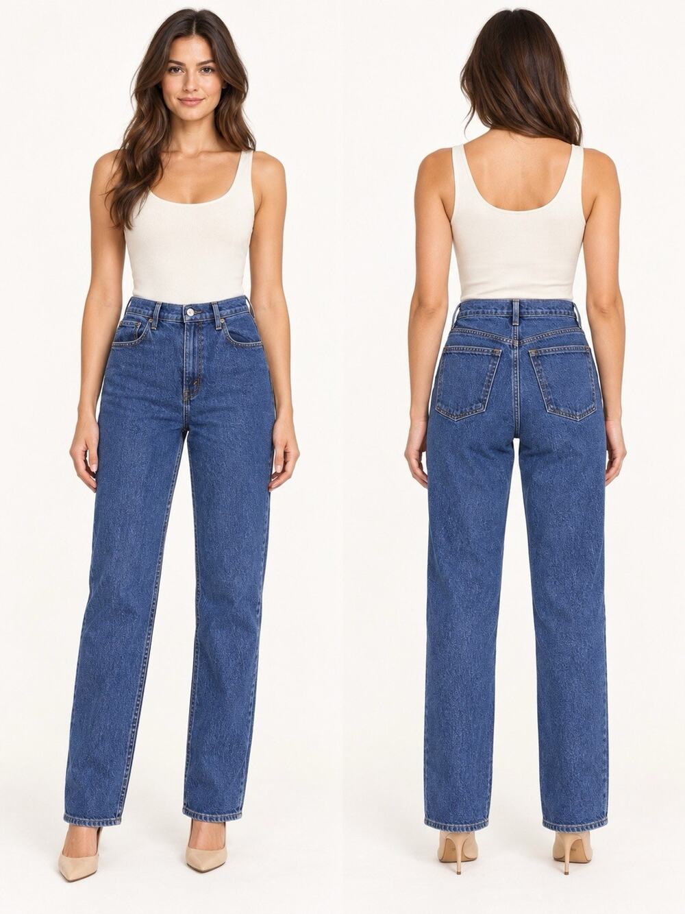 Abercrombie 90s Straight Jeans Women's 29 / 8R Ultra High Rise Medium Wash